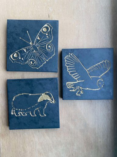 Nature trail plaques etched in slate